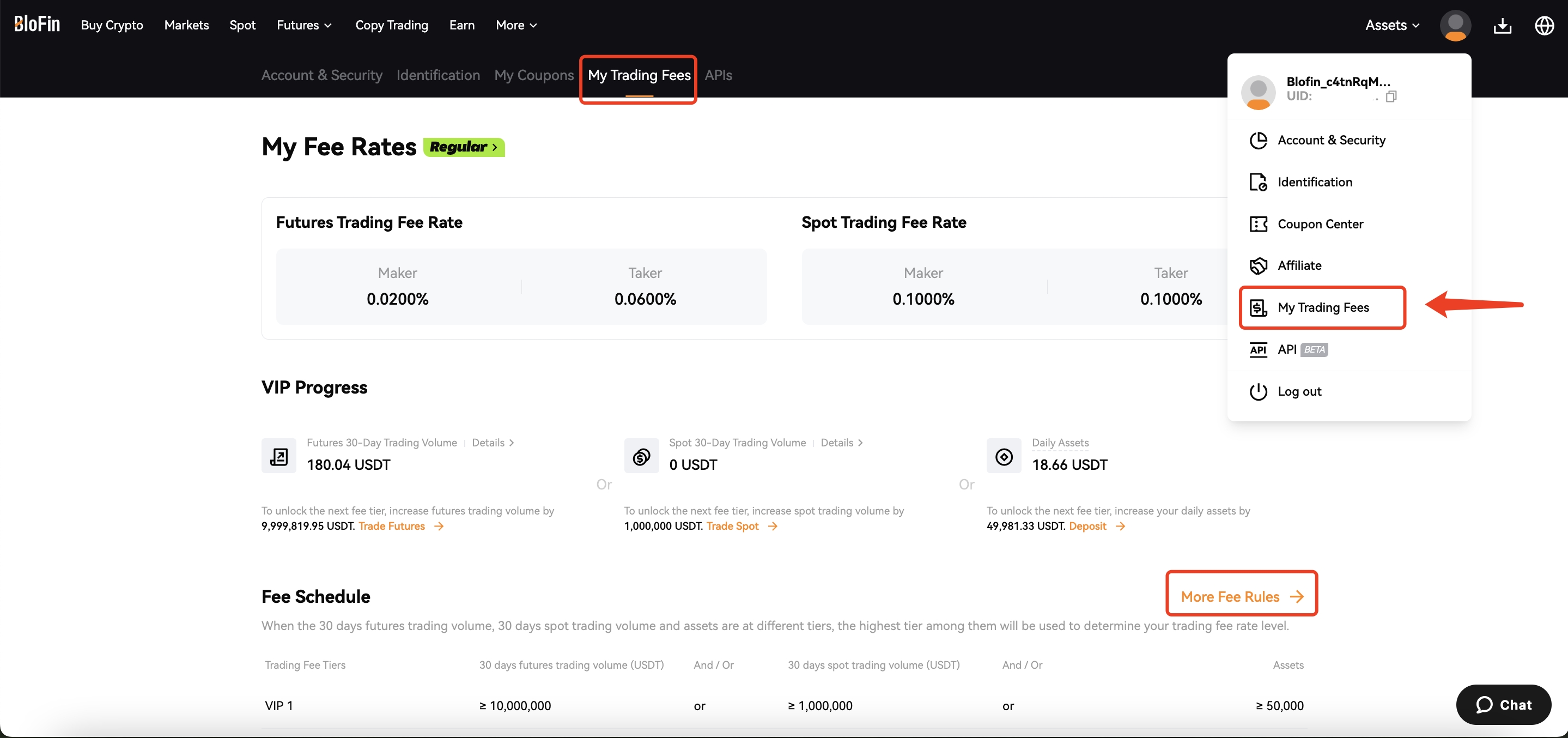 BloFin New Feature: Personalized Fee Rate Page Is Live! – Help Center