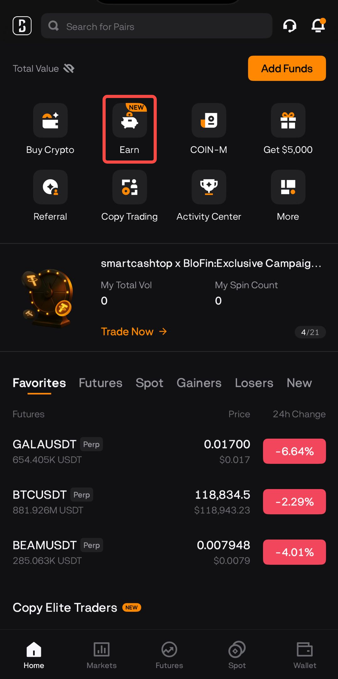 How Do I Use BloFin Earn? (App) – Help Center