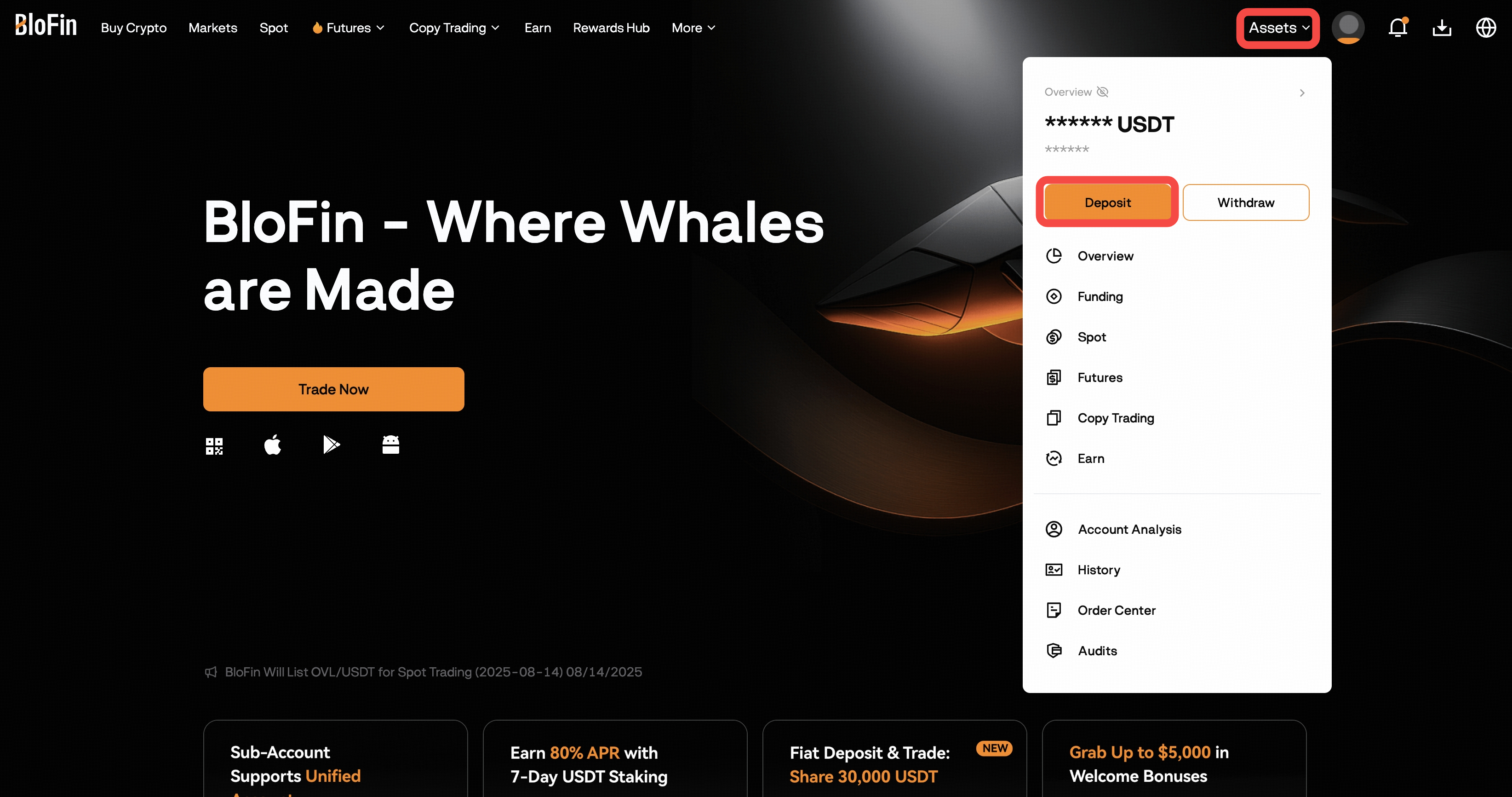 How to Deposit Crypto on BloFin – Help Center