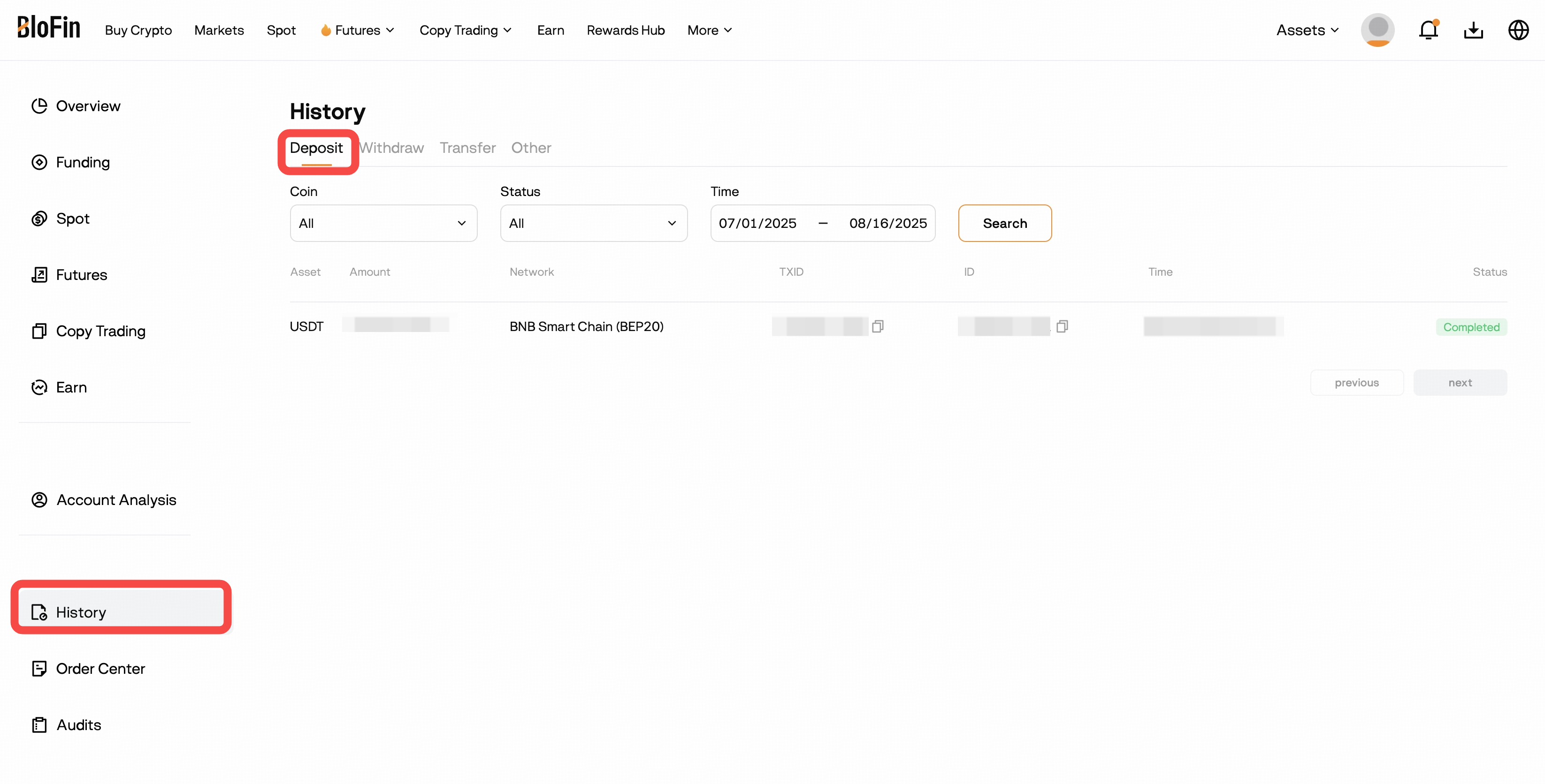 How to Deposit Crypto on BloFin – Help Center