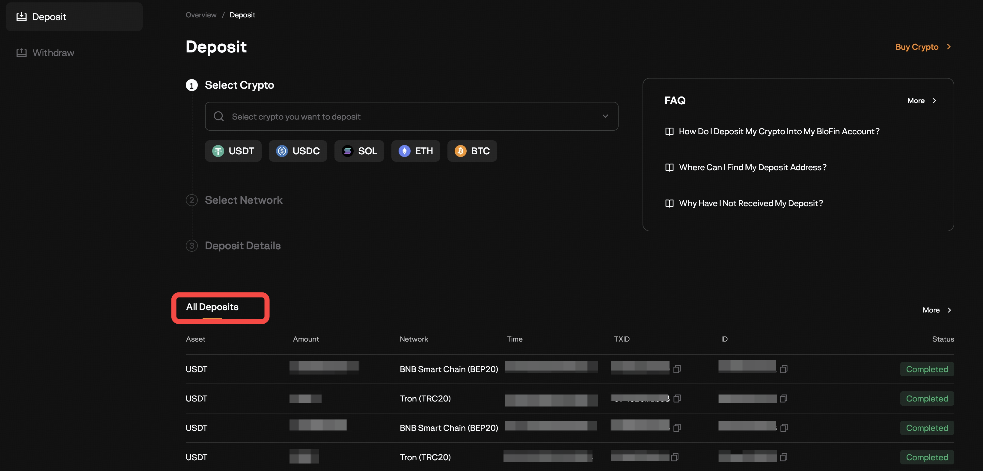 How to Deposit Crypto on BloFin – Help Center