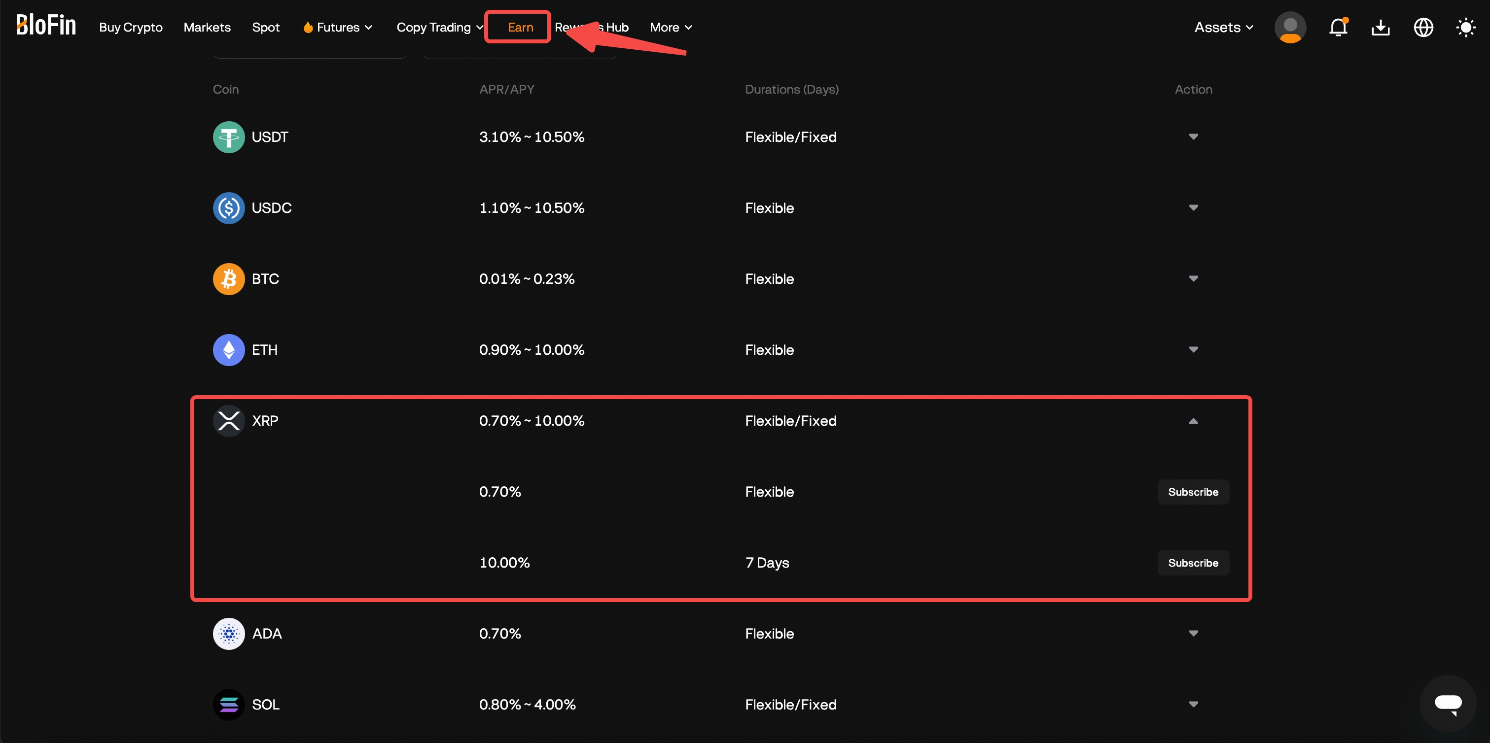 BloFin Earn: Monday Exclusive - XRP High-Yield Savings! – Help Center