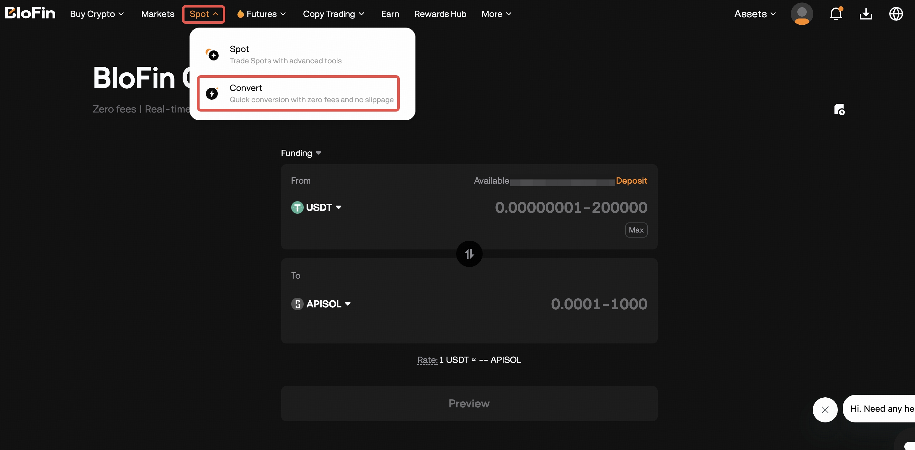 How to Convert Your Assets (Web) – Help Center