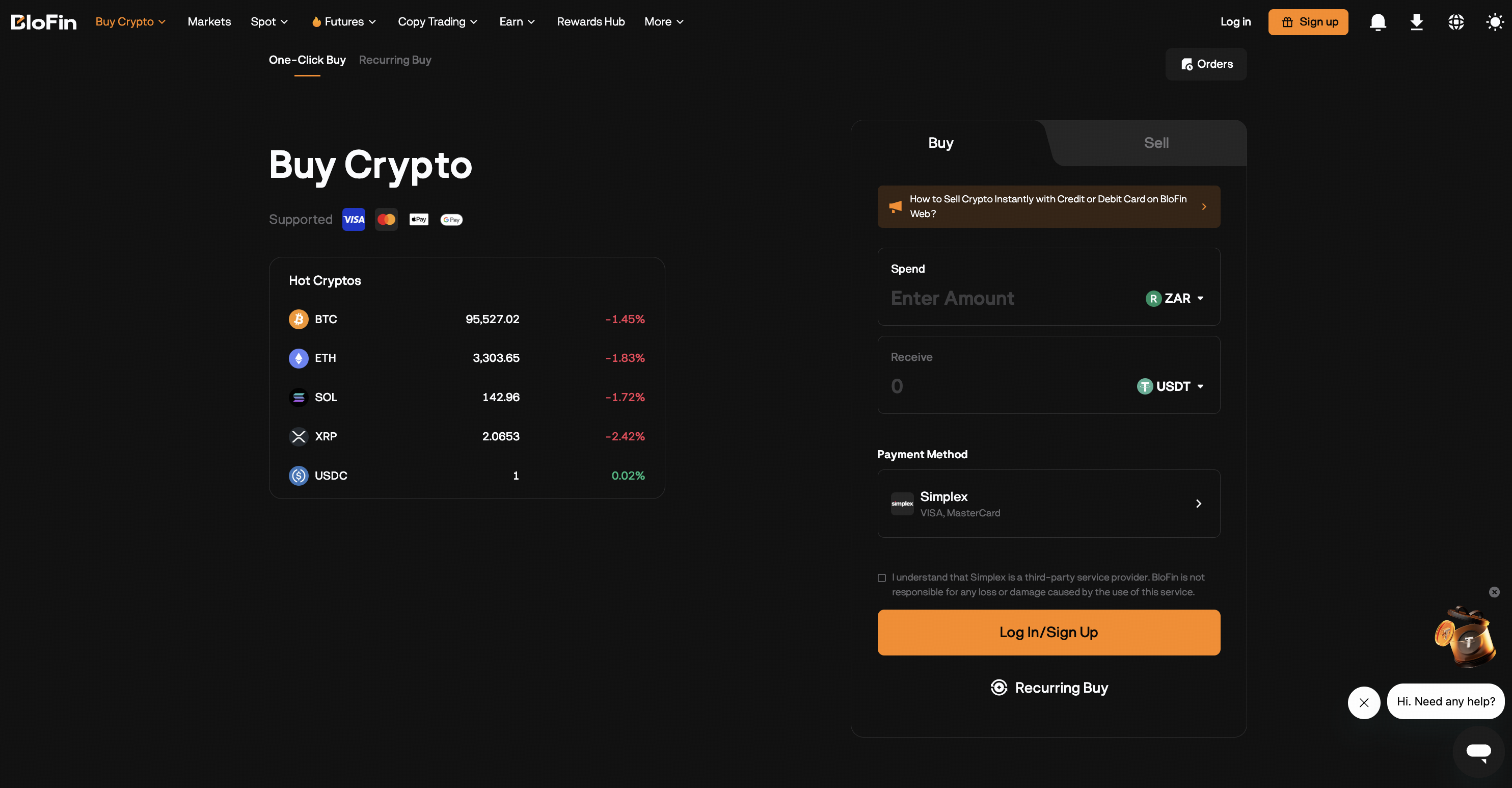 Buy Crypto with ZAR via EFT — Now Available on BloFin! – Help Center